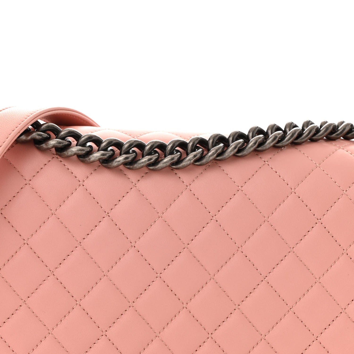 Lambskin Quilted New Medium Boy Flap Light Pink