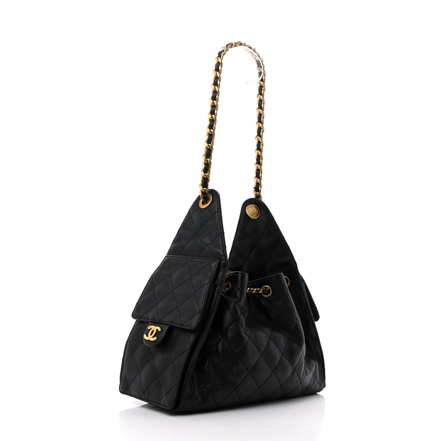 Caviar Quilted Small Chanel 25 Handbag Black