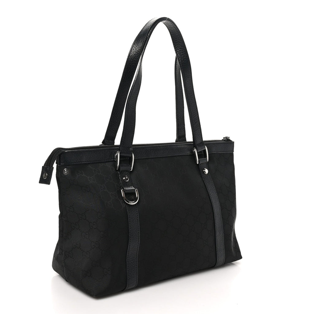 Nylon Monogram Medium Abbey Tote Black