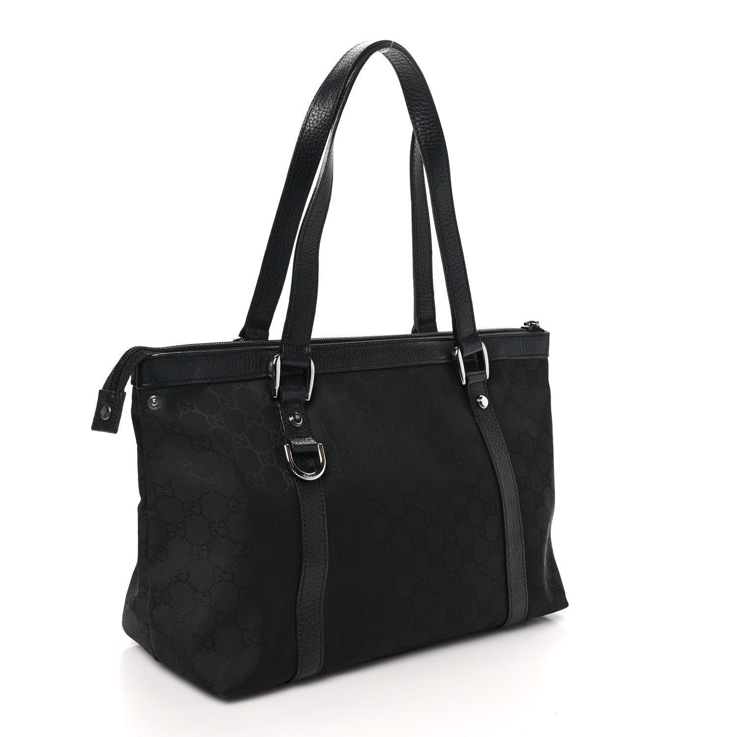 Nylon Monogram Medium Abbey Tote Black