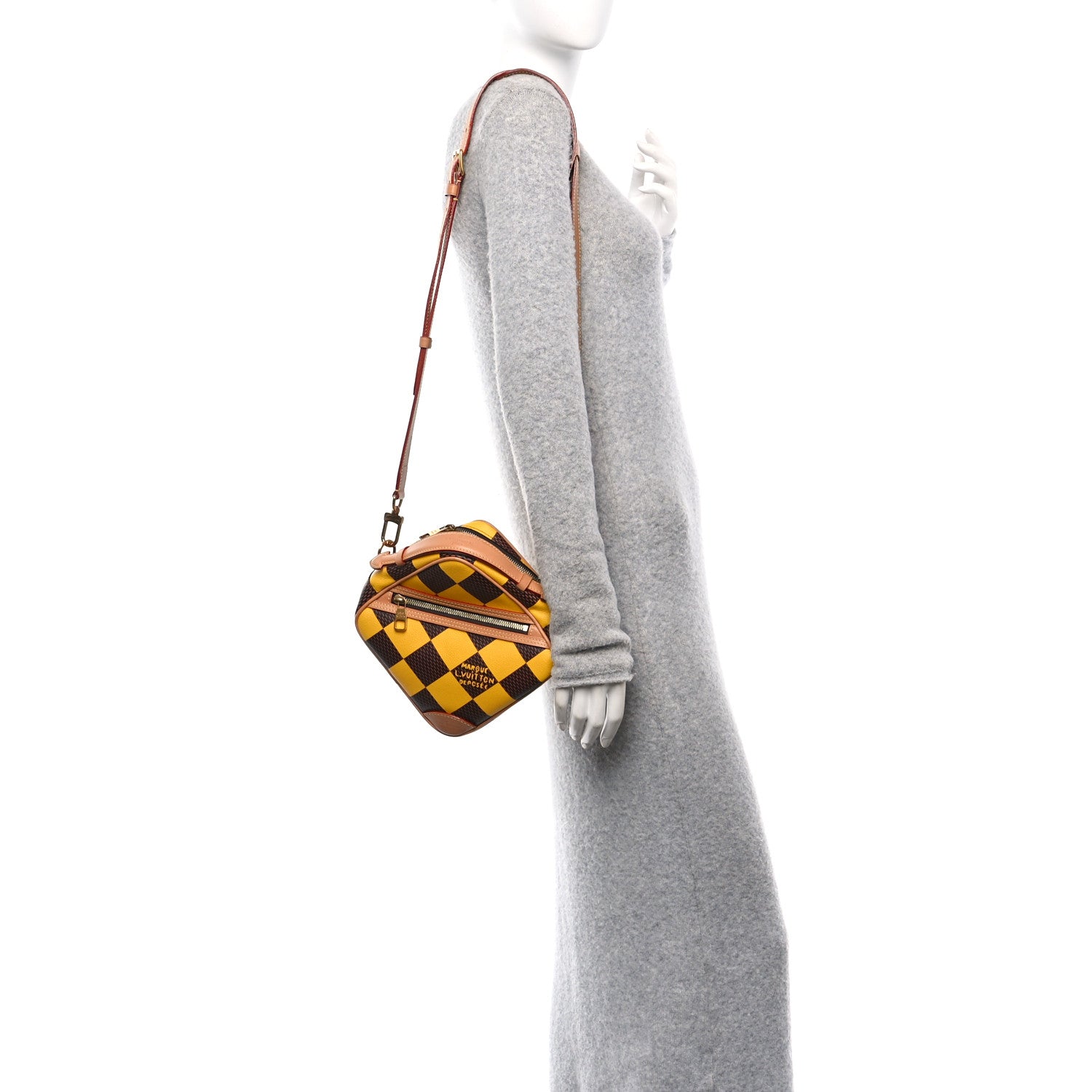 Damier Pop Chess Messenger Jaune Mat