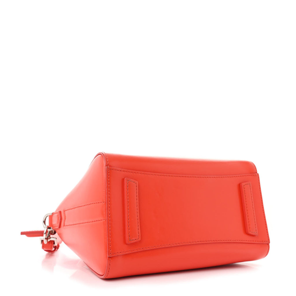 Shiny Lord Calfskin Mini Antigona Bright Orange