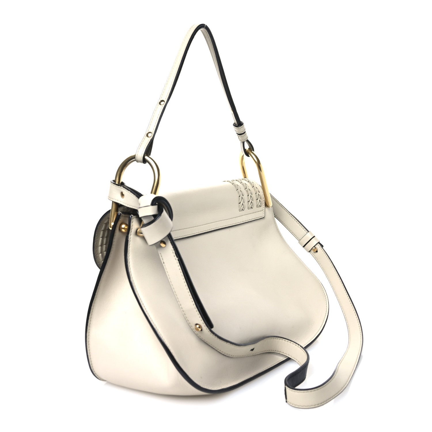 Calfskin Snakeskin Braided Medium Hudson Double Carry Shoulder Bag Beige