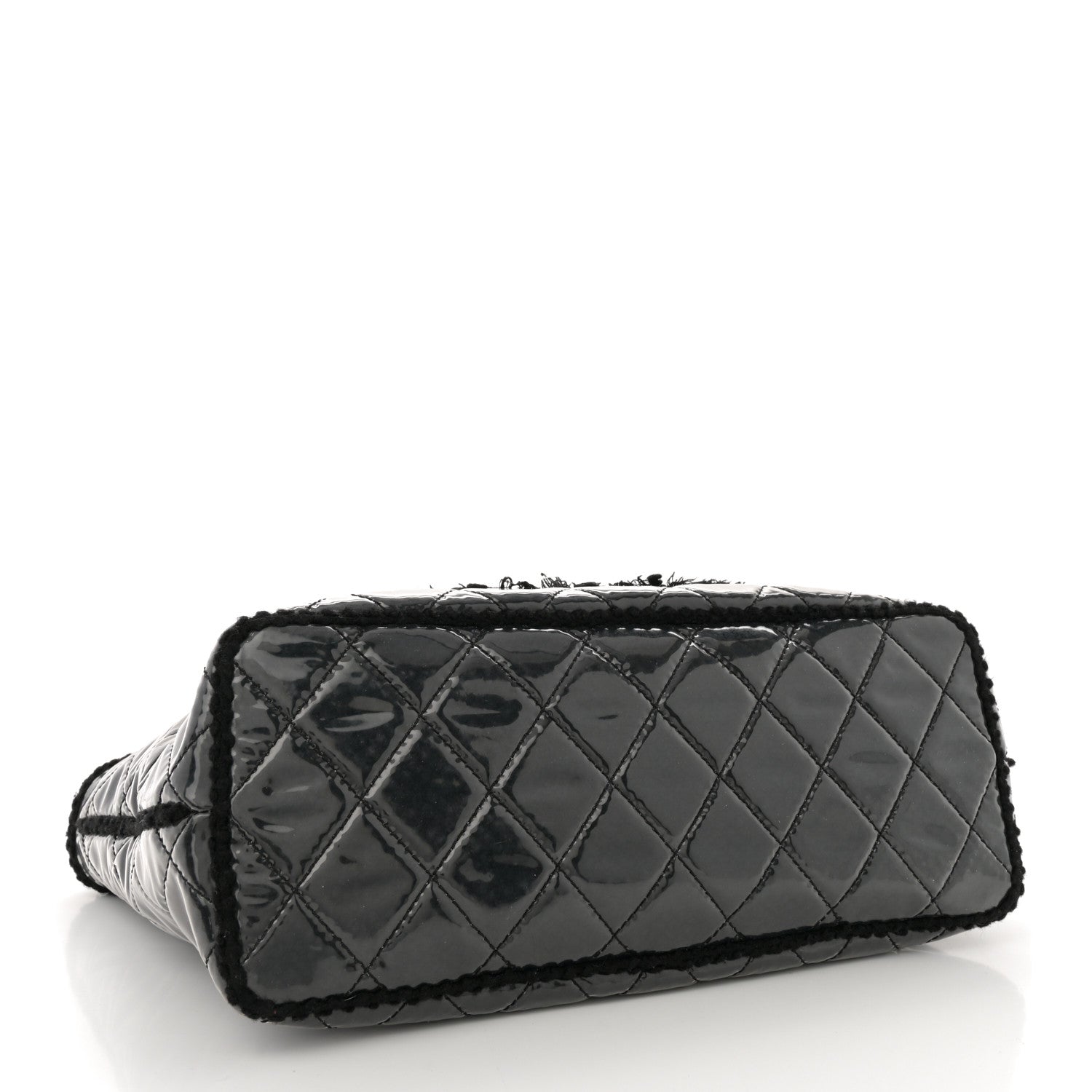 Vinyl Quilted Funny Tweed Tote Black