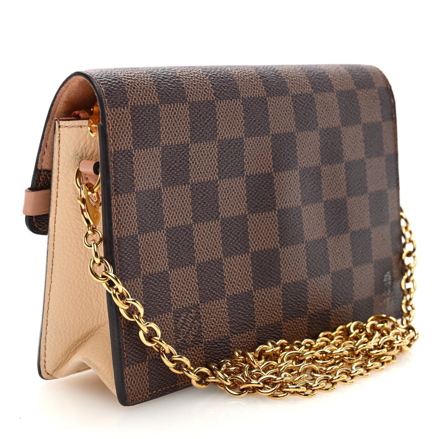 Damier Ebene Vavin Chain Wallet Creme