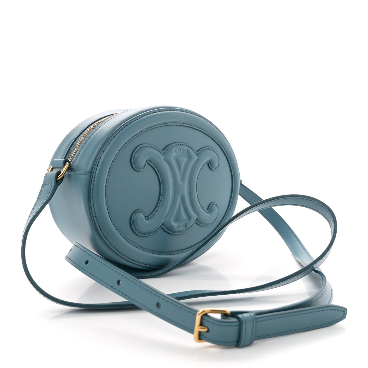Smooth Calfskin Cuir Triomphe Oval Bag Denim