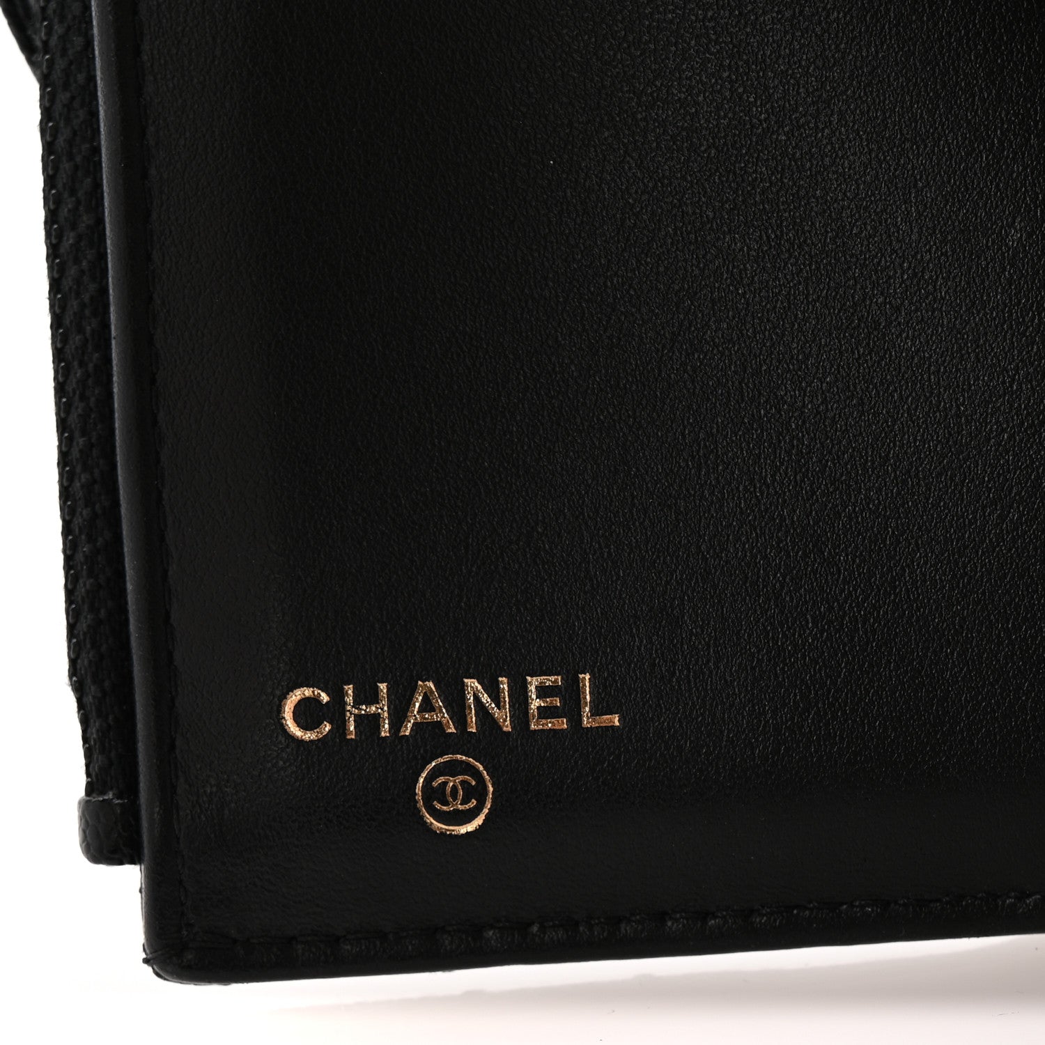 Caviar Quilted Compact Boy Wallet Black