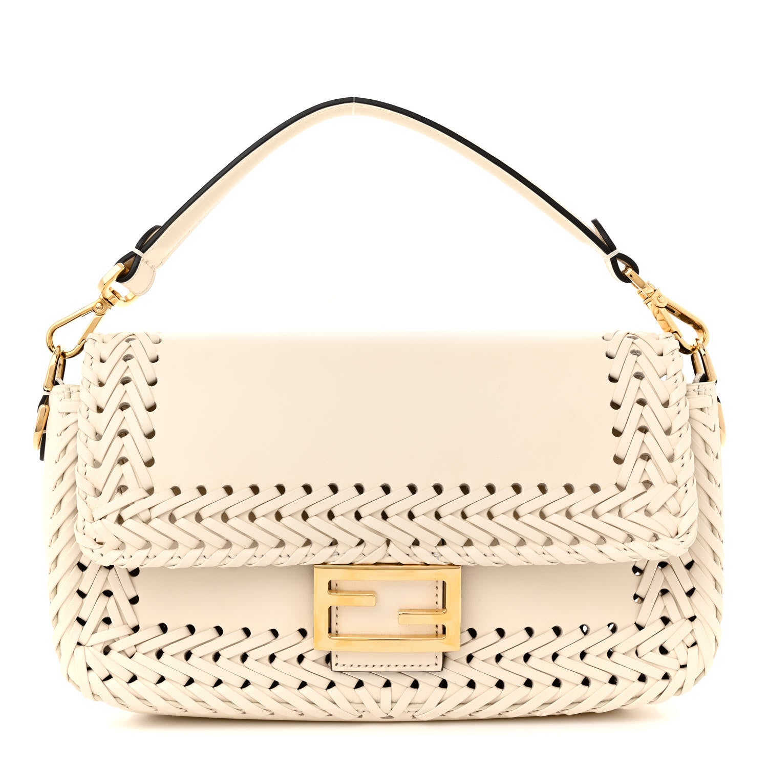 Vitello King Ceylon Woven Baguette White Ice
