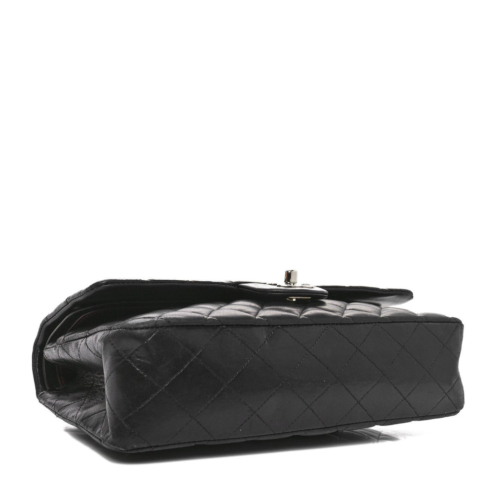 Lambskin Quilted Medium Double Flap Black