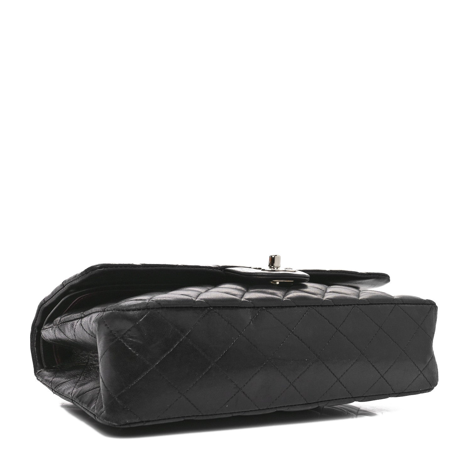 Lambskin Quilted Medium Double Flap Black