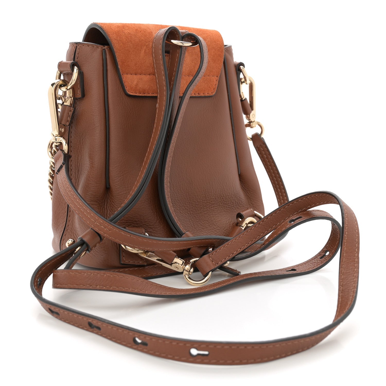 Suede Calfskin Mini Faye Backpack Tan