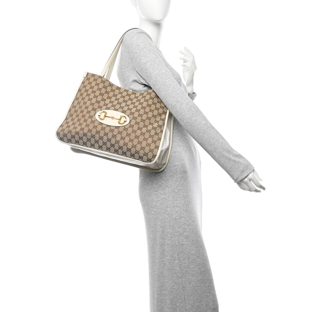 Monogram New Sakai Calfskin Lux Horsebit 1955 Tote Beige Ebony Mystic White