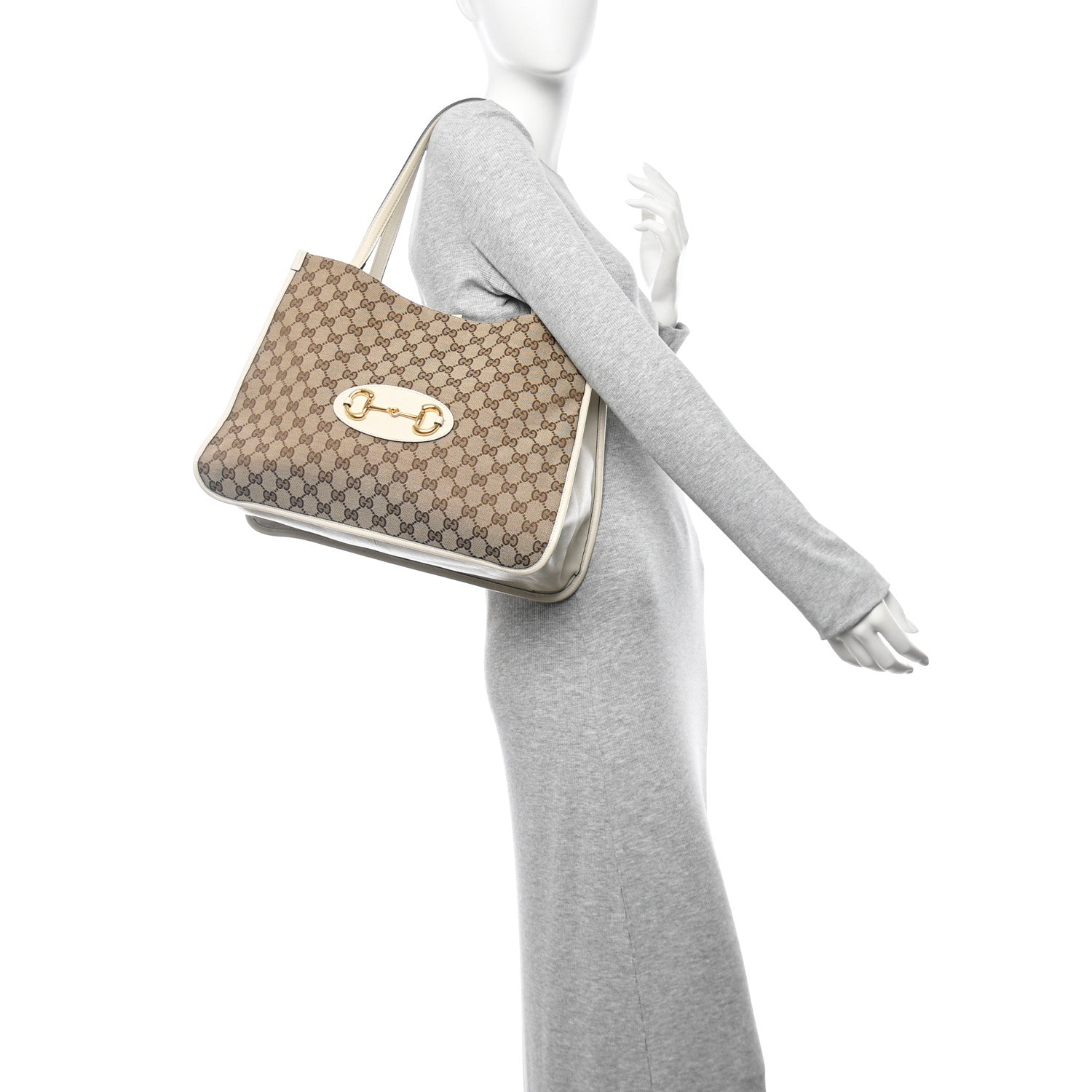 Monogram New Sakai Calfskin Lux Horsebit 1955 Tote Beige Ebony Mystic White