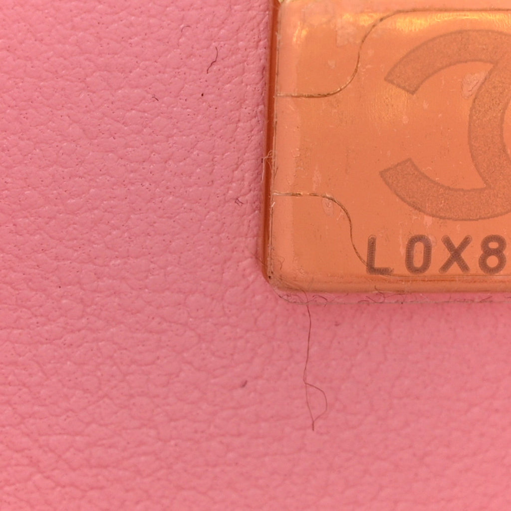 Metal Tweed Logo CC Minaudiere Mini Flap Bag Pink Gold