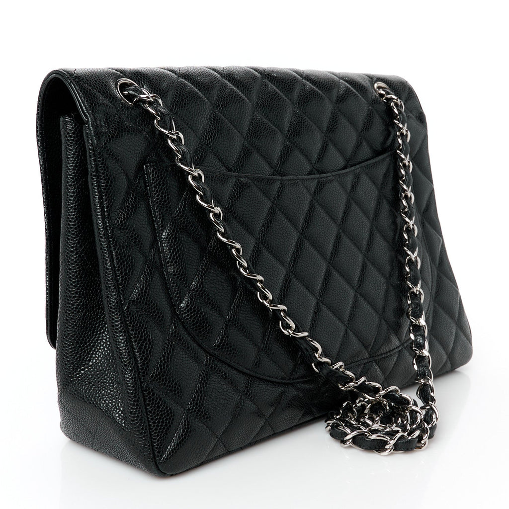 Caviar Quilted Maxi Single Flap Black