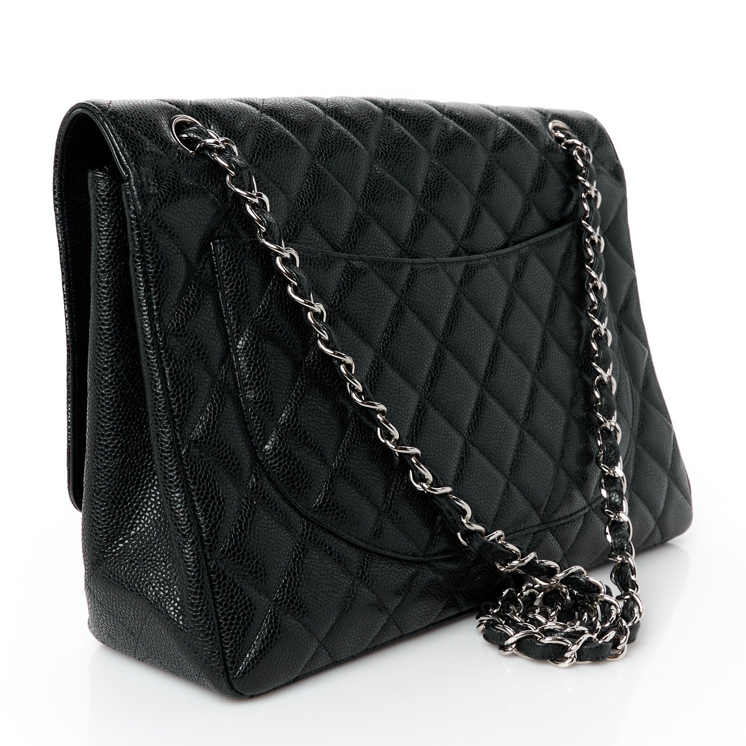 Caviar Quilted Maxi Single Flap Black