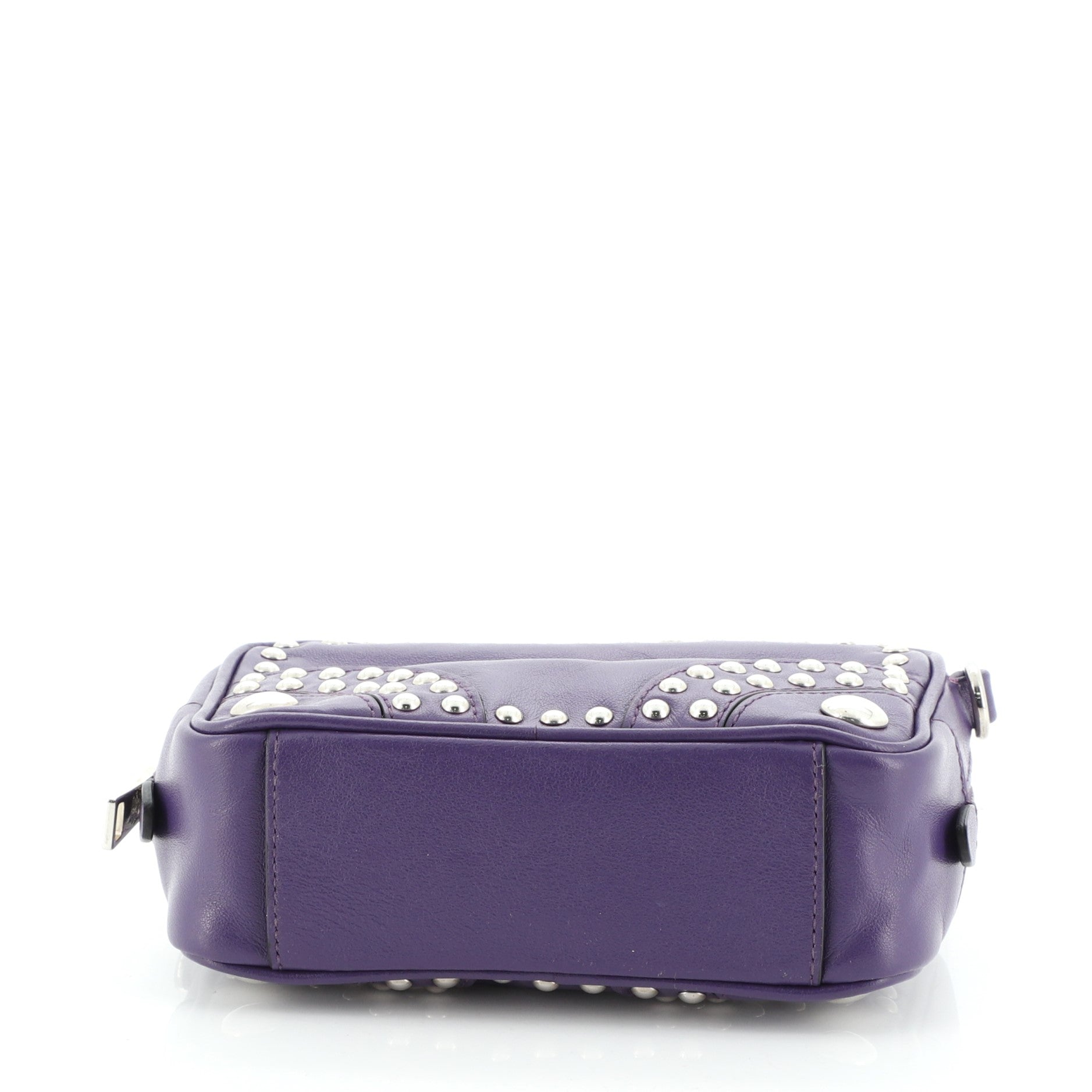 Zip Crossbody Bag Studded Soft Calfskin Mini