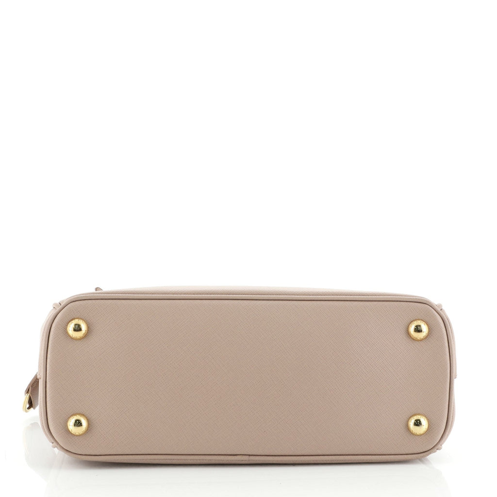 Double Zip Lux Tote Saffiano Leather Mini