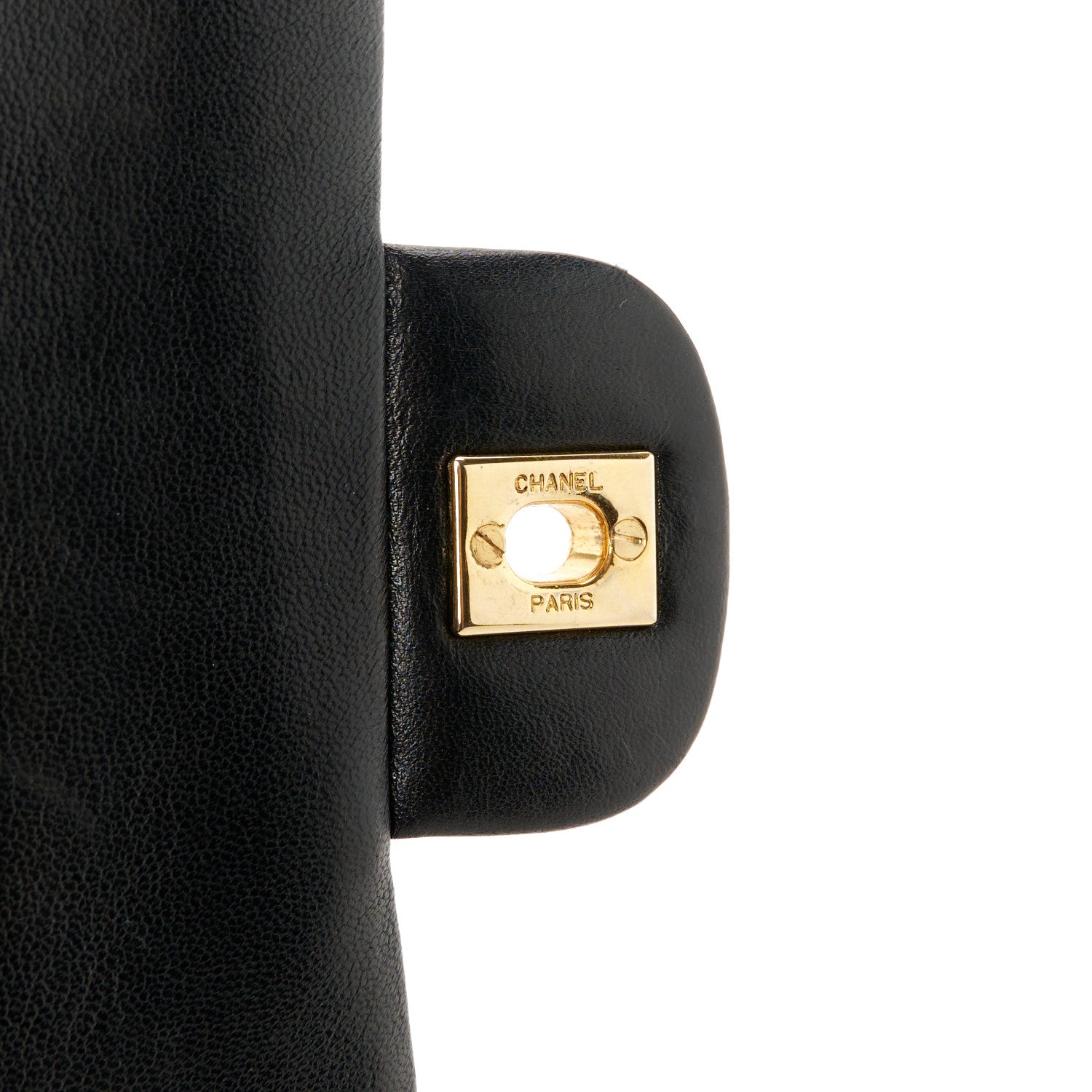 Lambskin Quilted Medium Double Flap Black