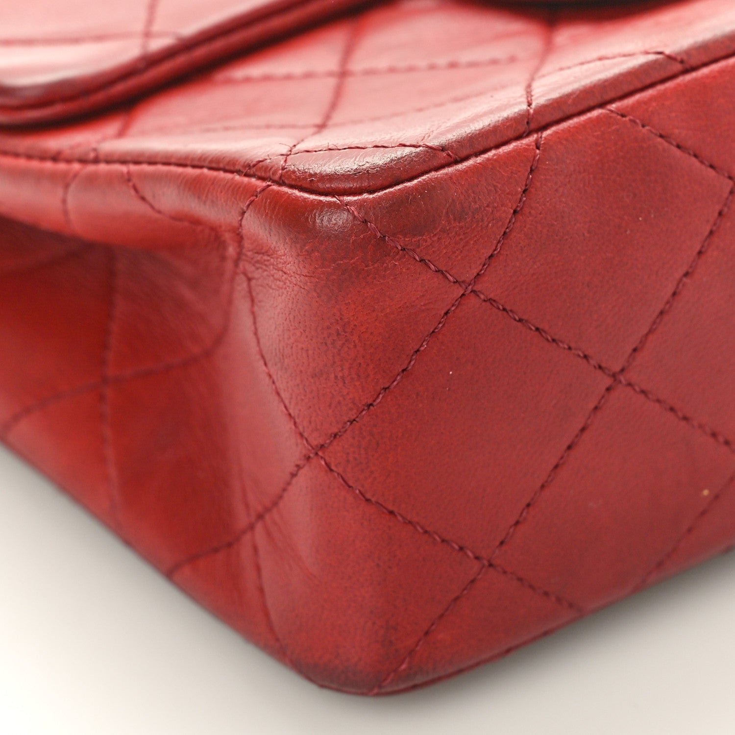Lambskin Quilted Mini Square Flap Red