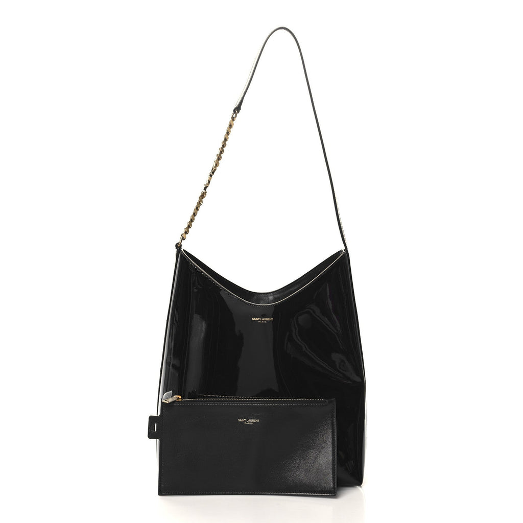 Patent Calfskin Rendez-Vous Hobo Black