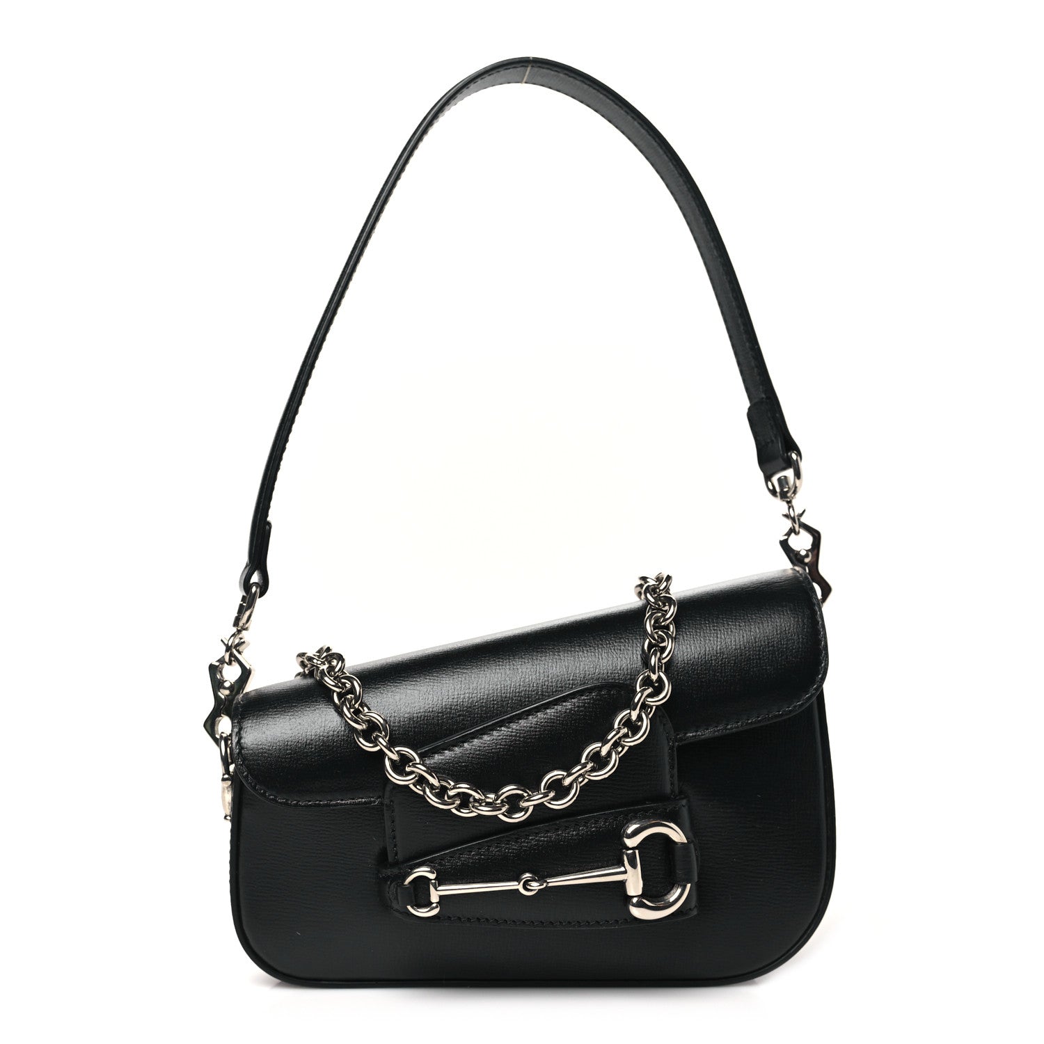 Calfskin Mini Horsebit 1955 Asymmetric Shoulder Bag Black