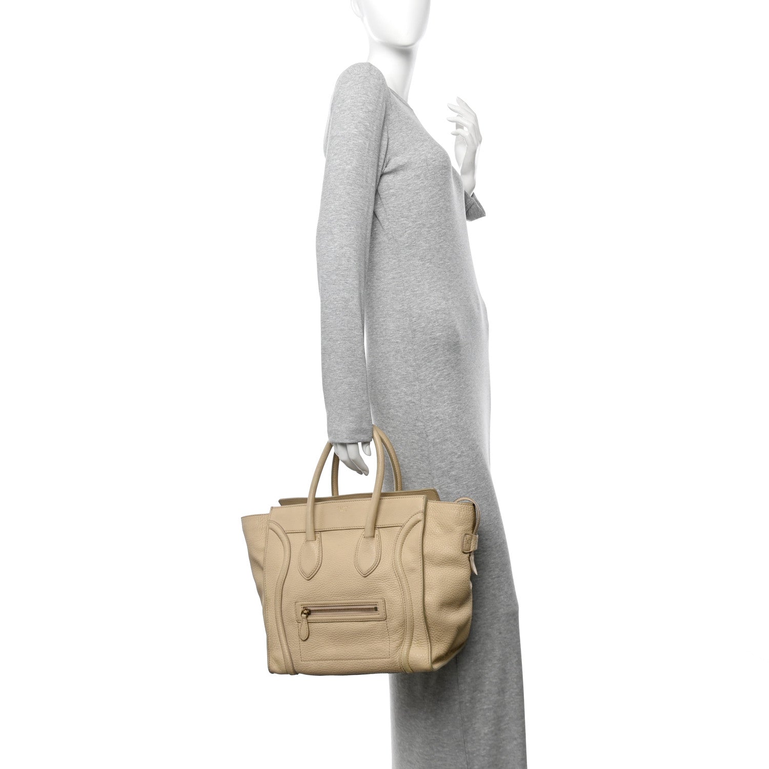 Drummed Calfskin Mini Luggage Dune