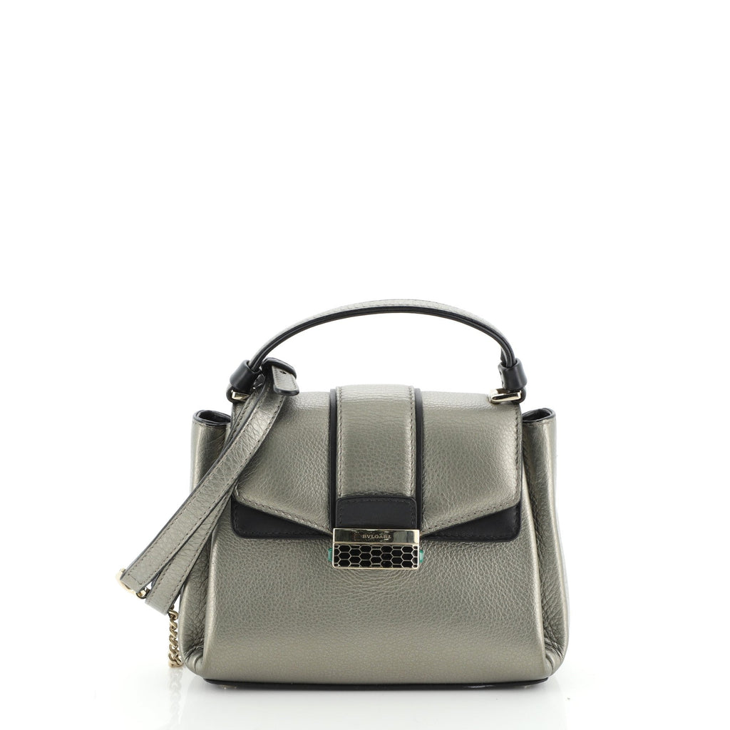 Serpenti Viper Top Handle Bag Leather Mini