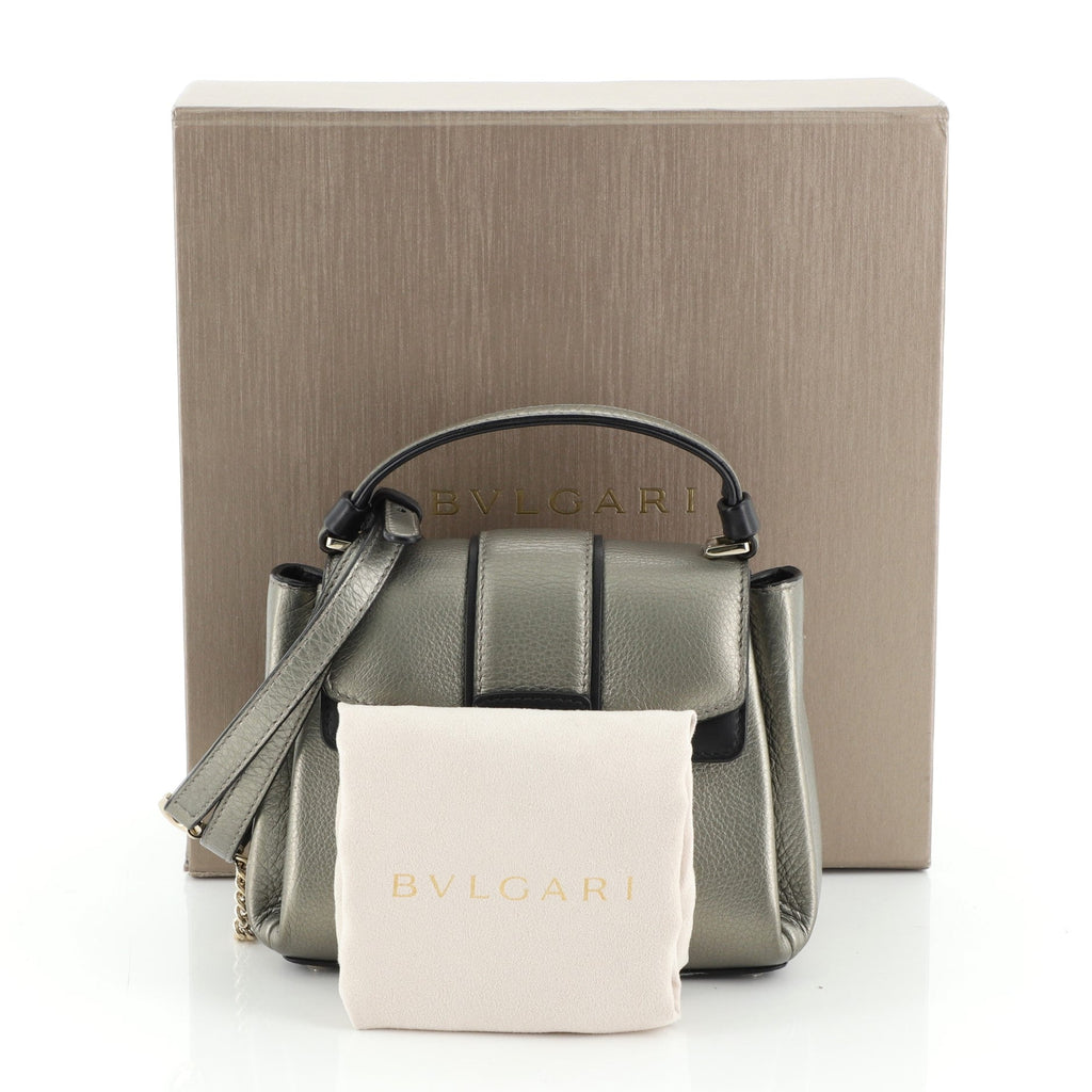 Serpenti Viper Top Handle Bag Leather Mini