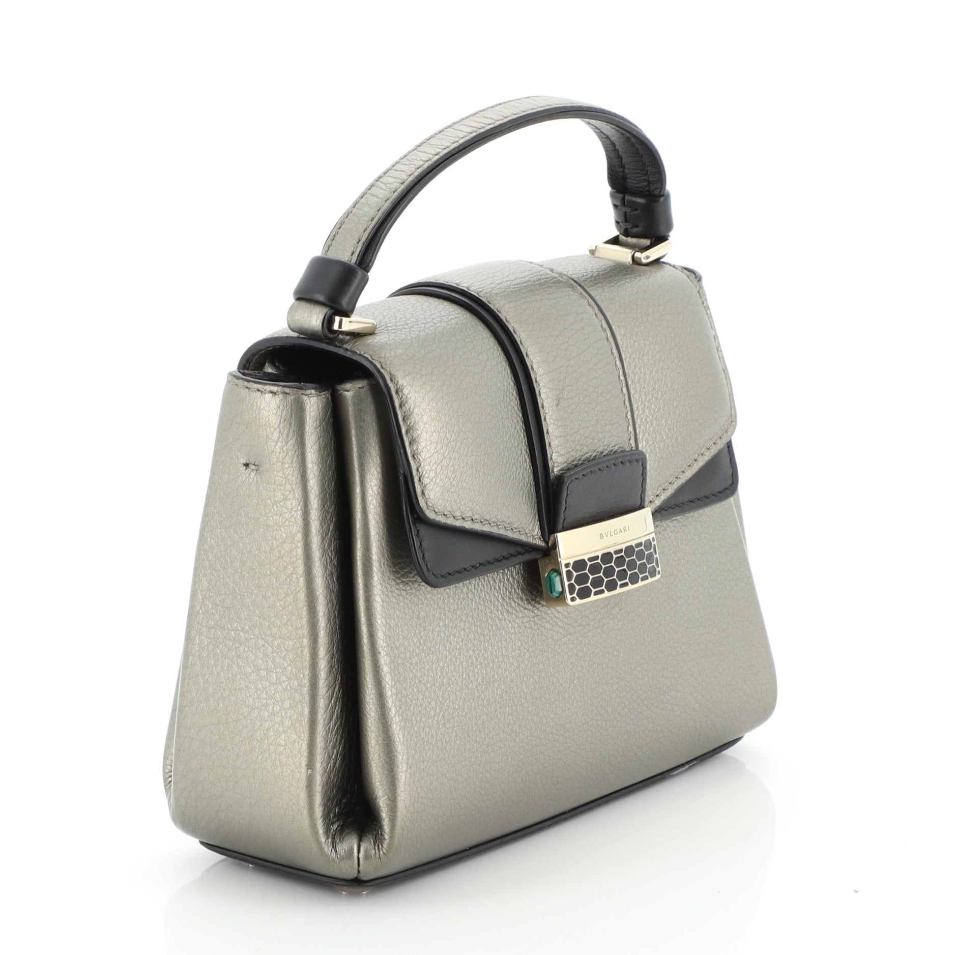 Serpenti Viper Top Handle Bag Leather Mini