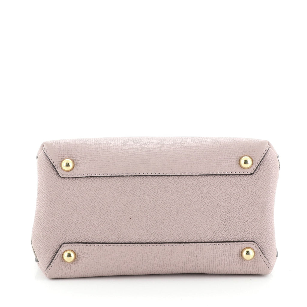Banner Convertible Tote Leather and House Check Canvas Mini