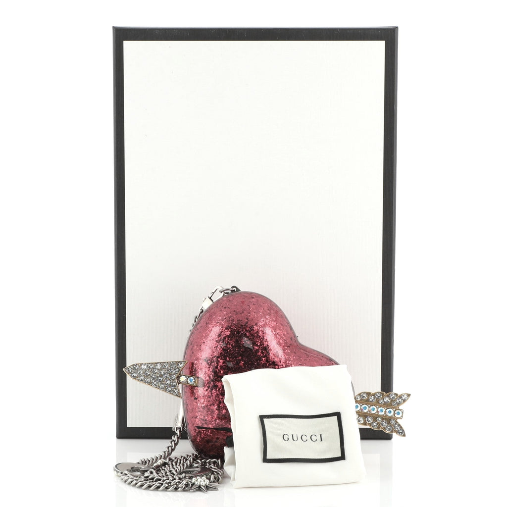 Broadway Heart Clutch Glitter Plexiglass