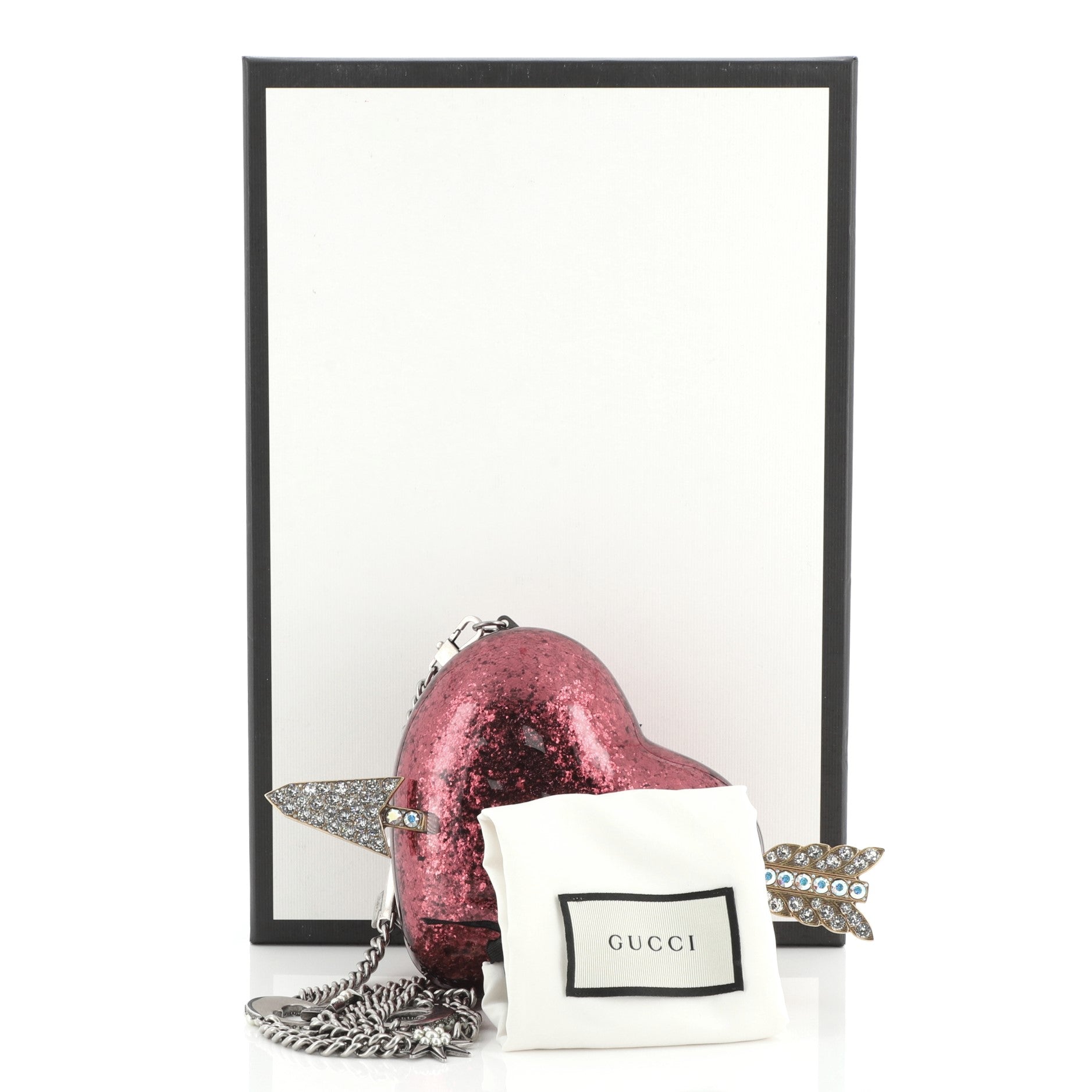 Broadway Heart Clutch Glitter Plexiglass