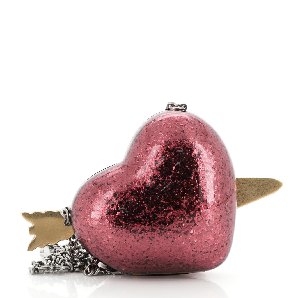 Broadway Heart Clutch Glitter Plexiglass