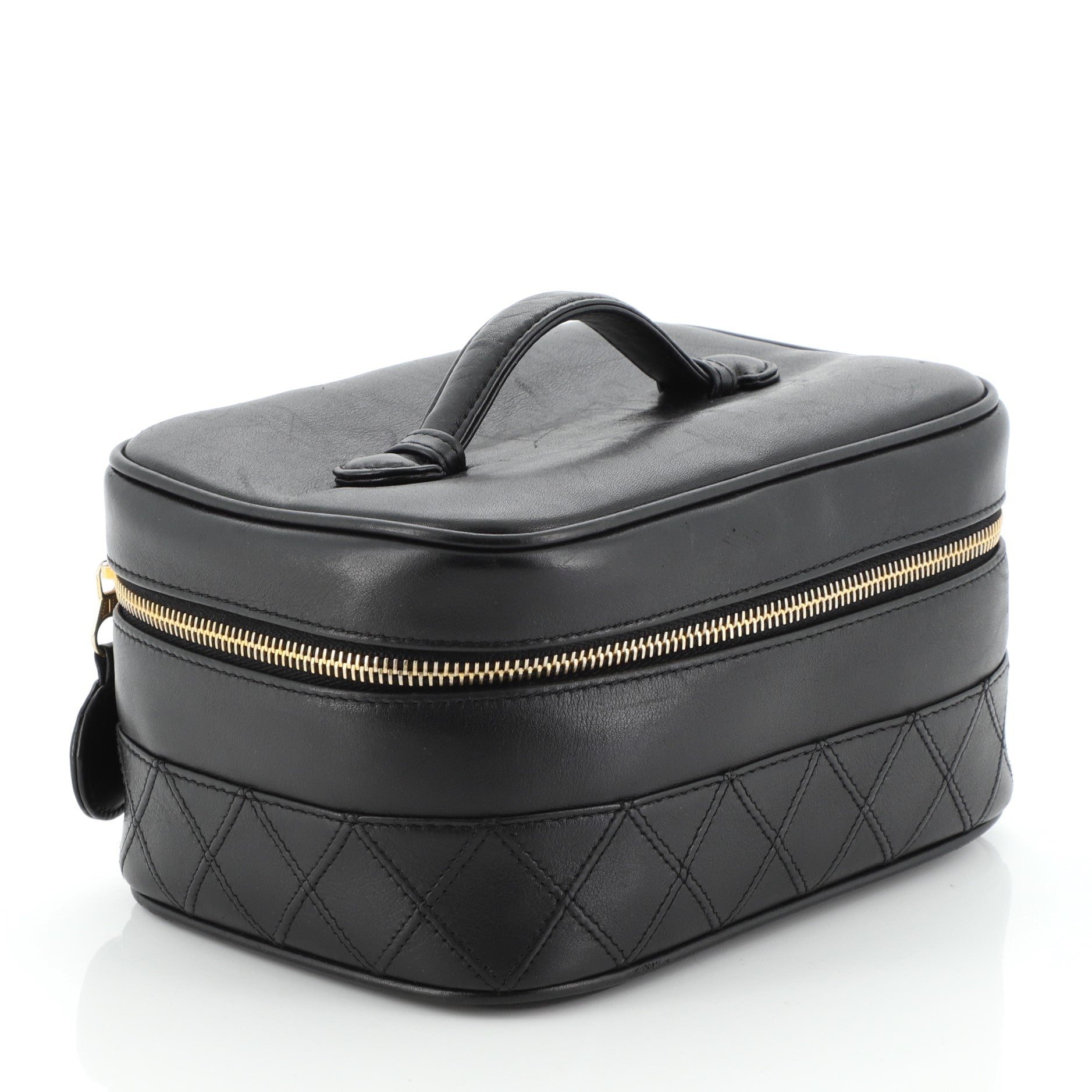 Vintage Cosmetic Case Quilted Lambskin Medium