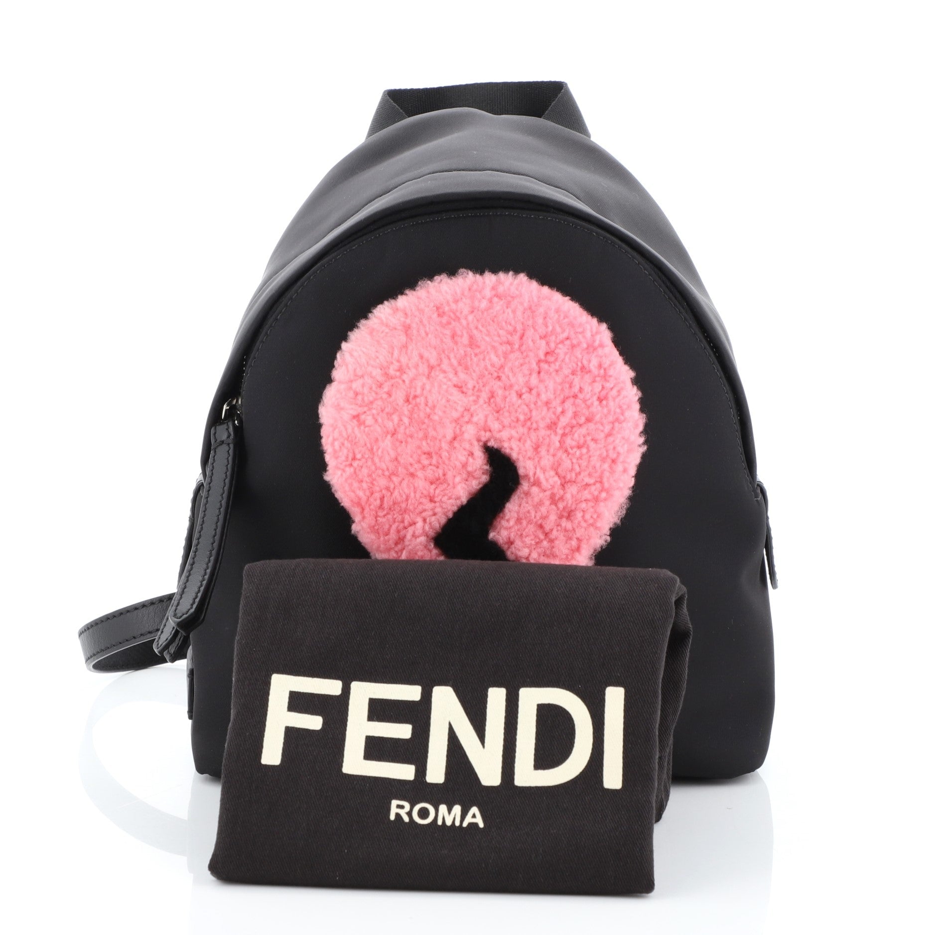 Light Bulb Backpack Nylon with Shearling Mini