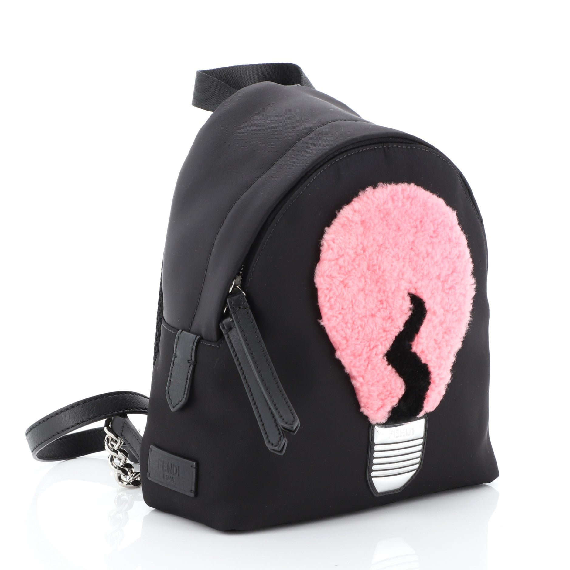 Light Bulb Backpack Nylon with Shearling Mini