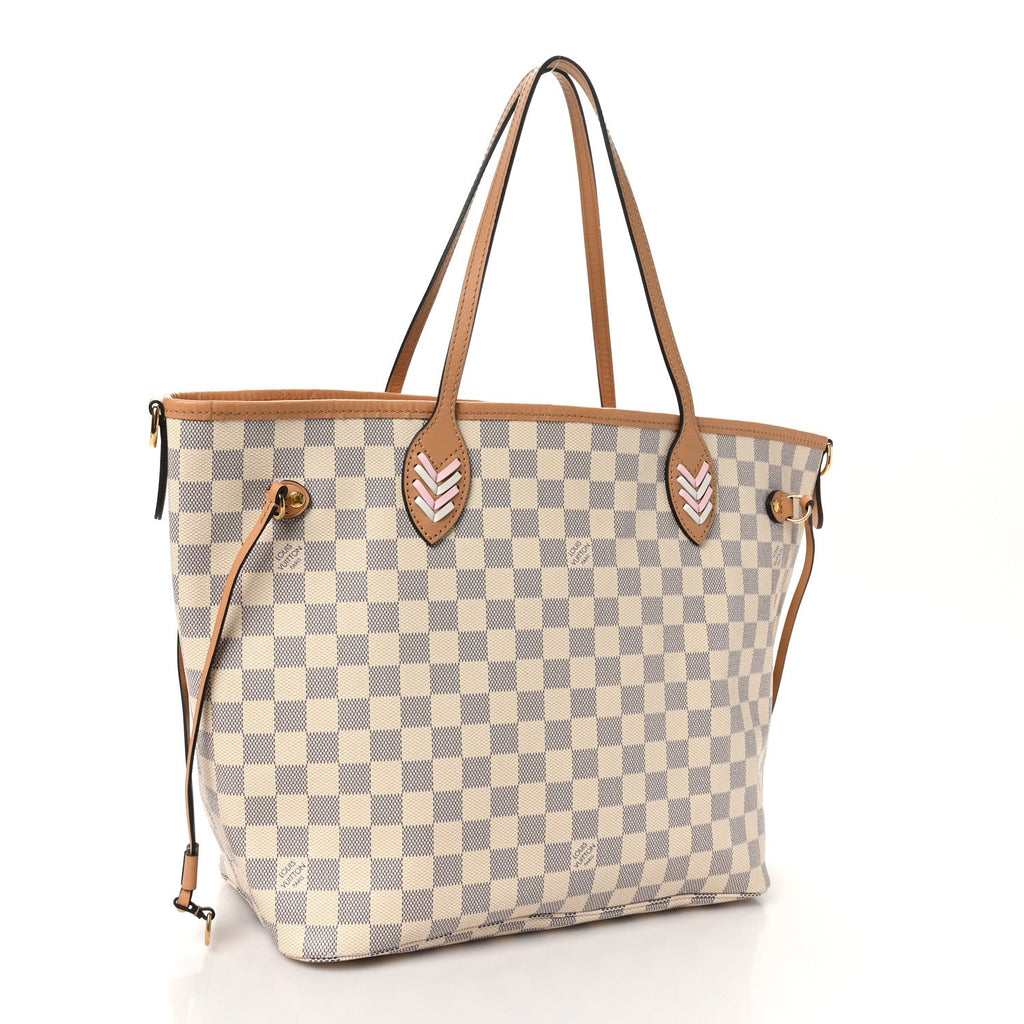 Damier Azur Braided Neverfull MM Orange