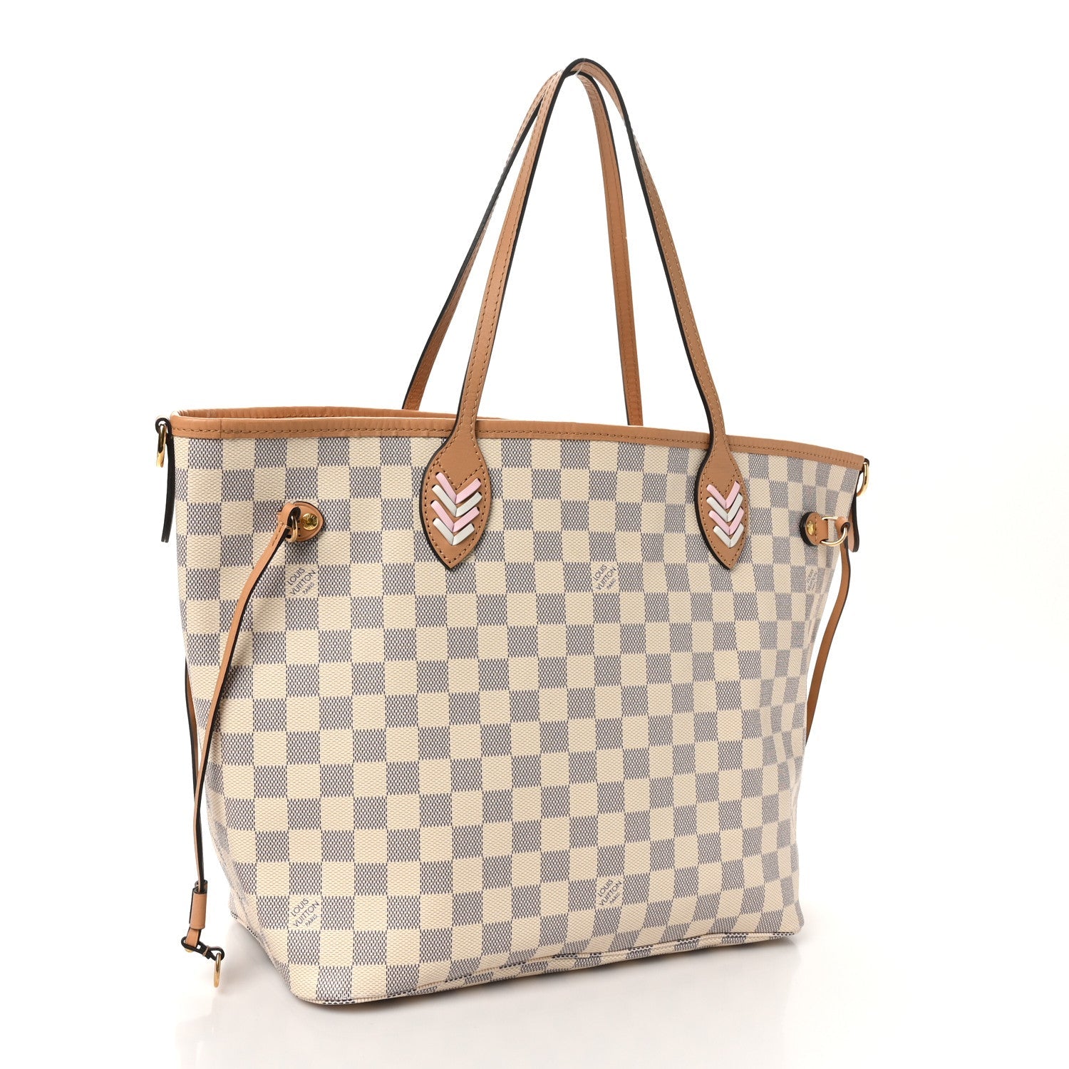 Damier Azur Braided Neverfull MM Orange