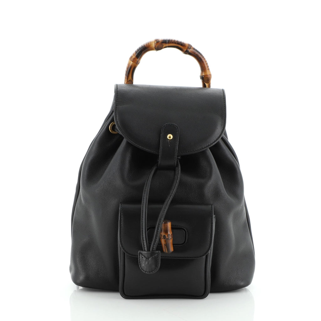 Vintage Bamboo Backpack Leather Mini