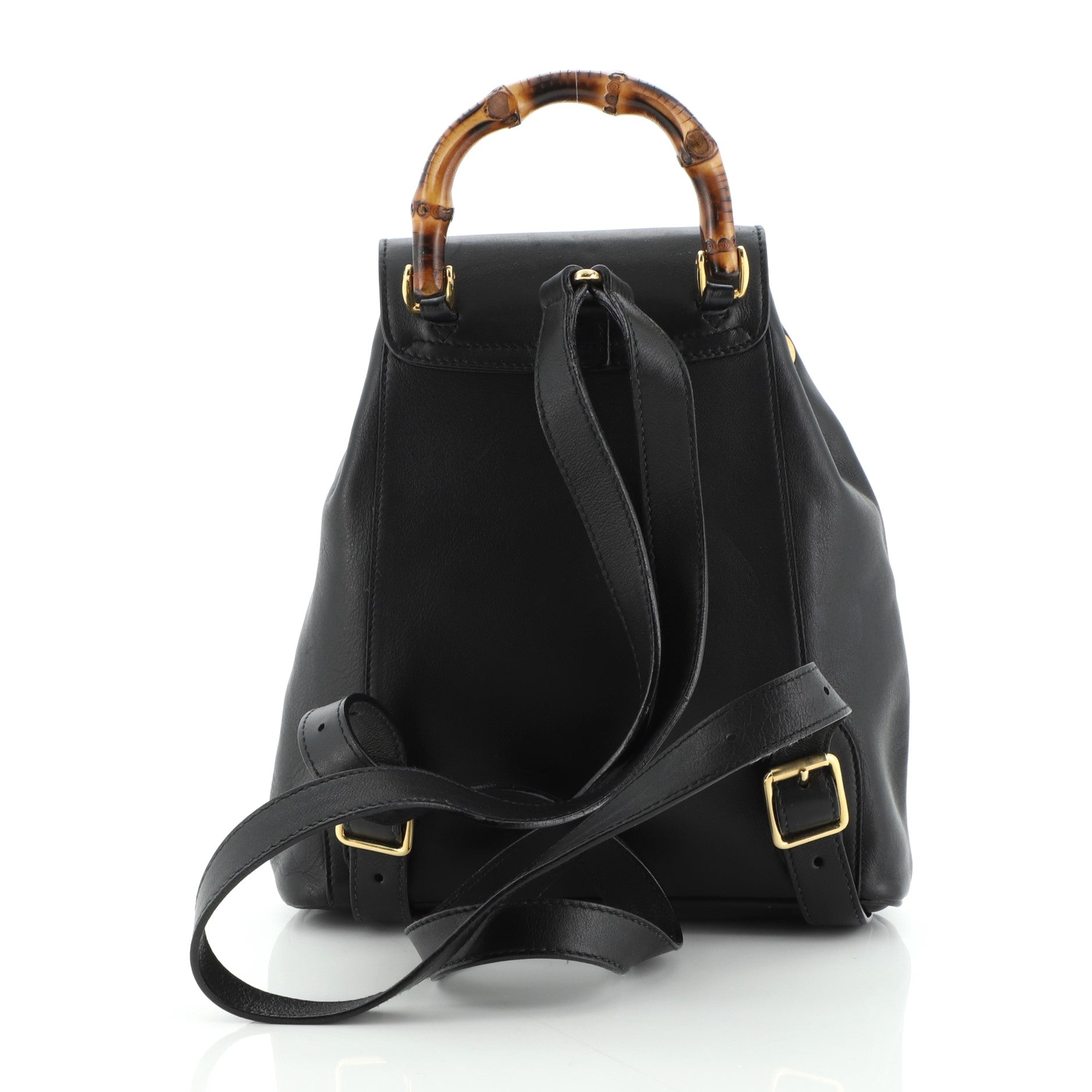 Vintage Bamboo Backpack Leather Mini