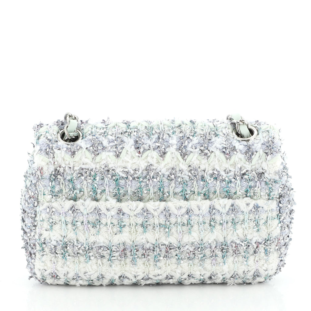 Classic Single Flap Bag Quilted Tweed and Ribbon Mini