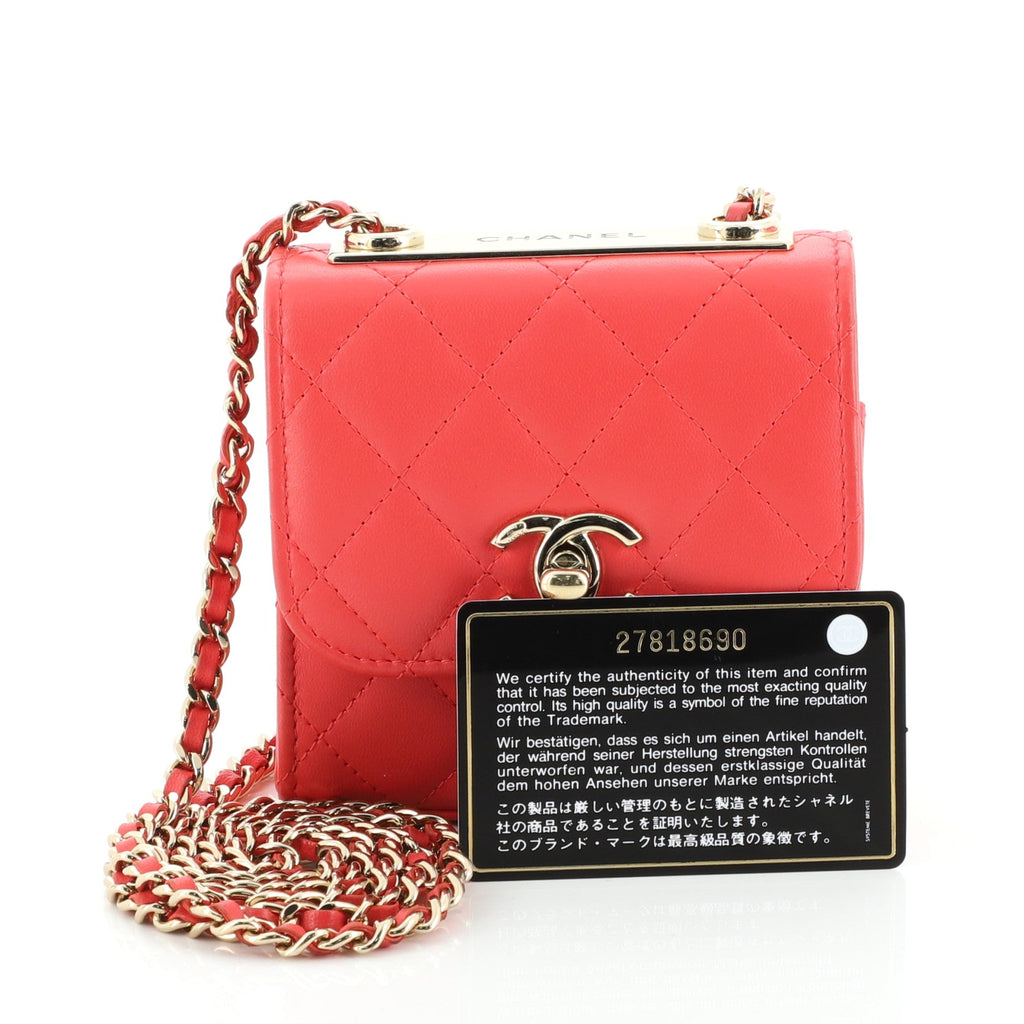 Trendy CC Clutch with Chain Quilted Lambskin Small