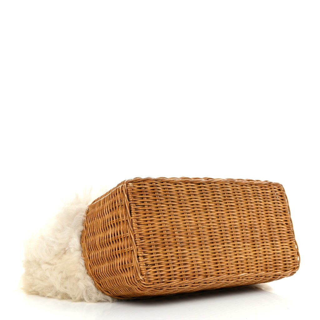 Montone Midolli Basket Bag White Miel
