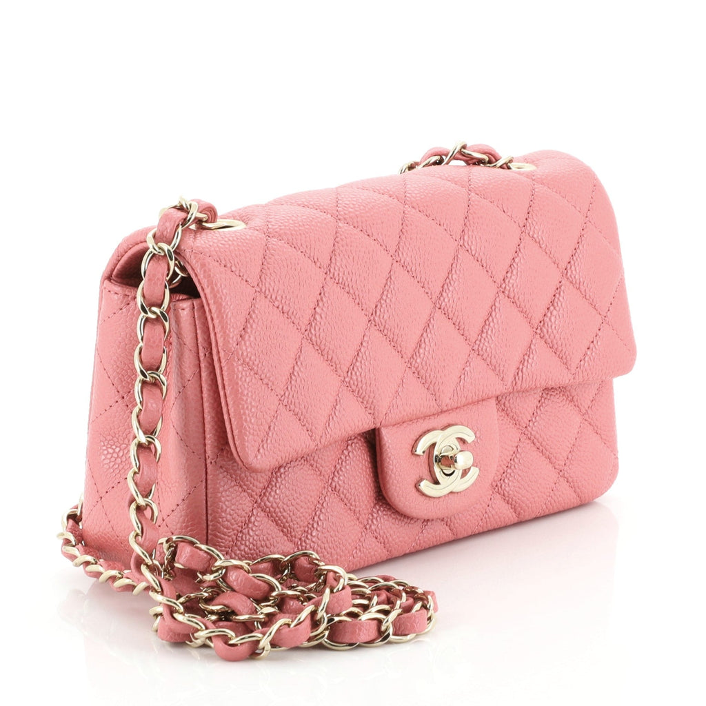 Classic Single Flap Bag Quilted Iridescent Caviar Mini