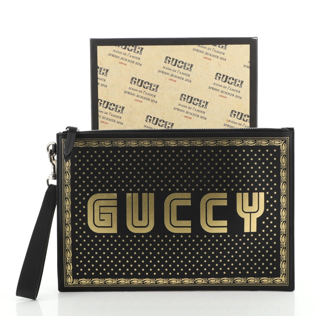 Wristlet Clutch Limited Edition Printed Leather