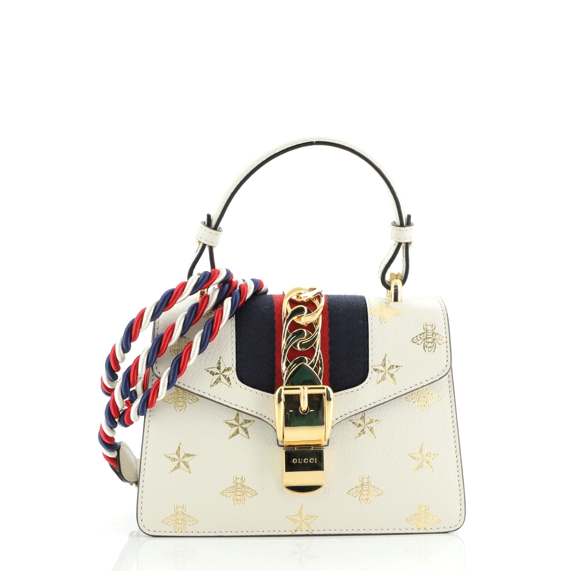 Sylvie Top Handle Bag Printed Leather Mini