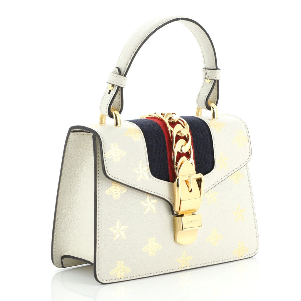 Sylvie Top Handle Bag Printed Leather Mini