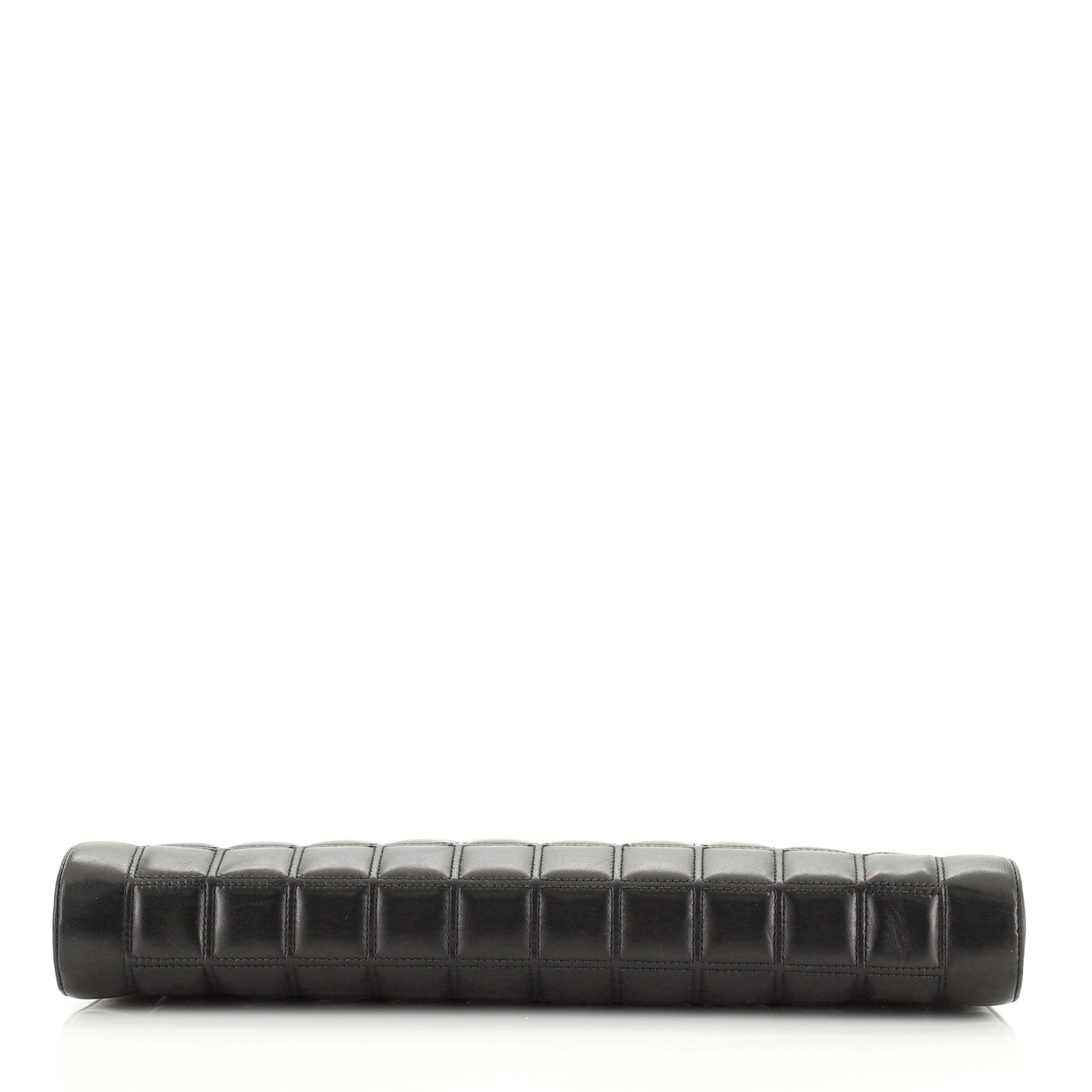 Square Stitch Frame Clutch Quilted Lambskin