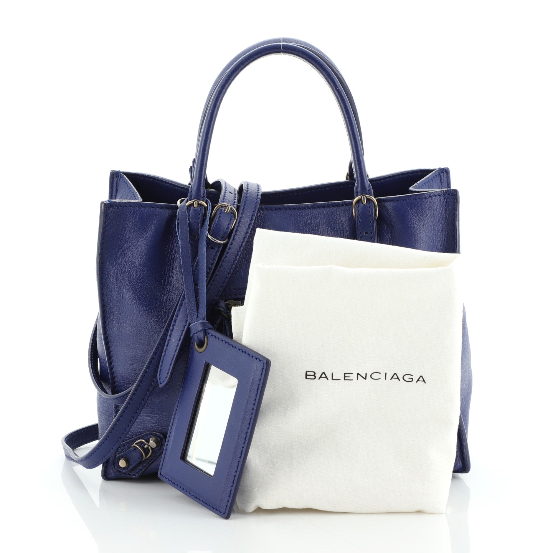 Papier A4 Classic Studs Bag Leather Mini